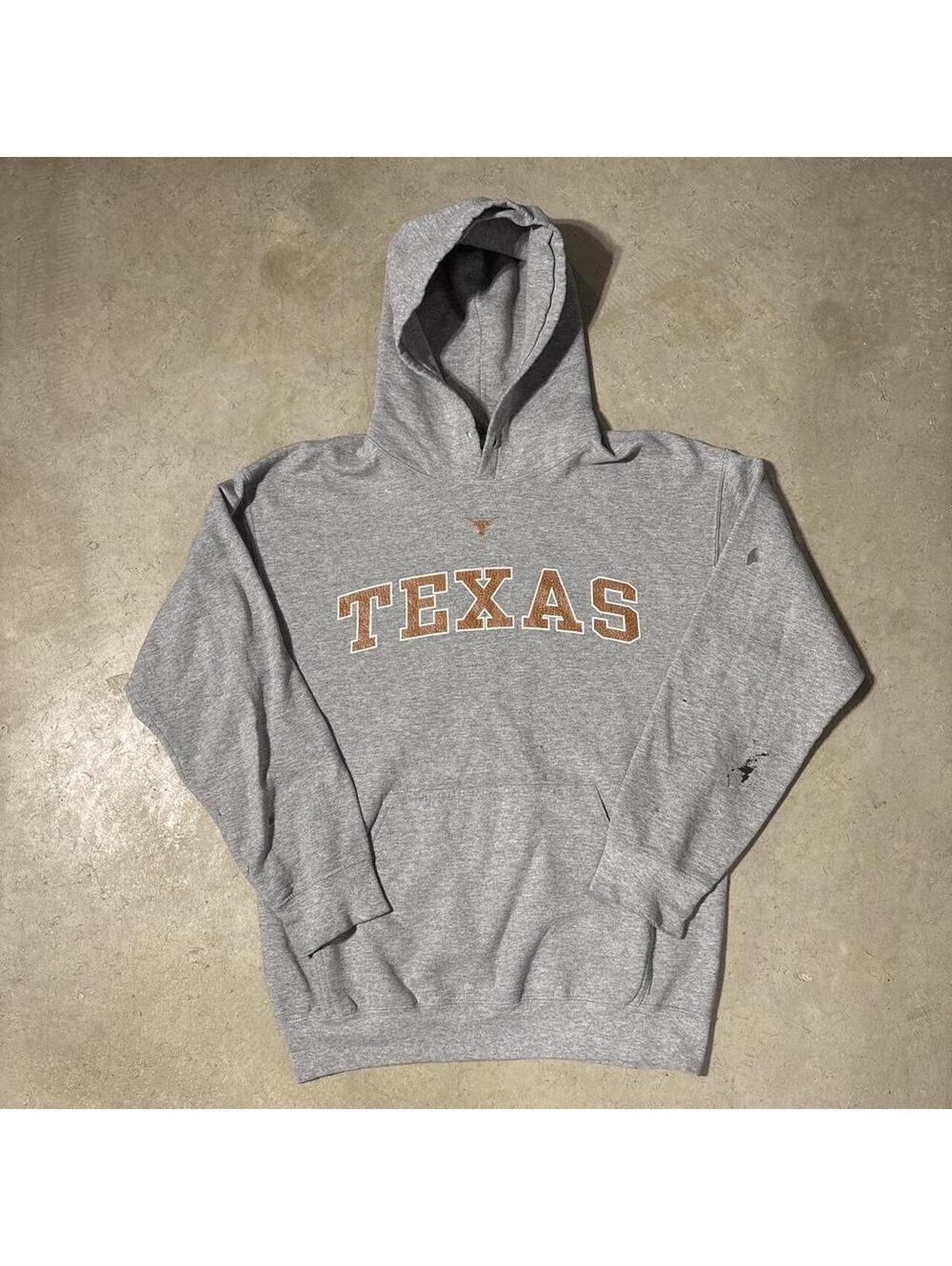 Vintage Y2K Texas Longhorns Hoodie Gildan Heavy Weight Blend Gray Sweatshirt M